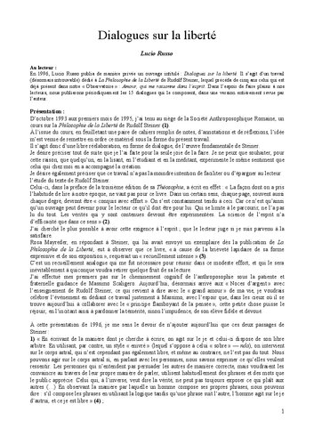 Dialogues sur la liberté