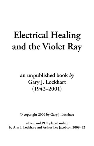 Electrical Healing and the Violet Ray