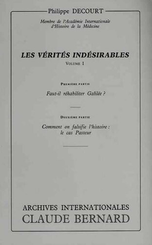 Les Vérités indésirables - Doit-on réhabiliter Galilée ?