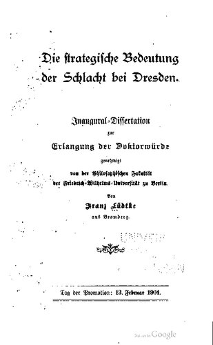 Die strategische Bedeutung der Schlacht bei Dresden