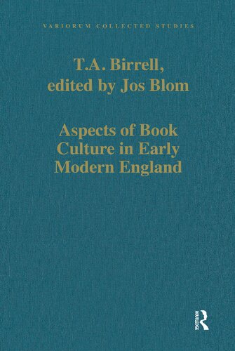 Aspects of Book Culture in Early Modern England (Variorum Collected Studies)