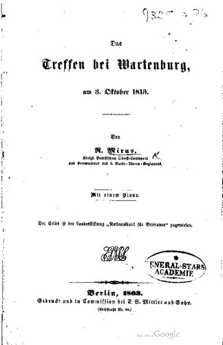 Das Treffen bei Wartenburg , am 3. Oktober 1813