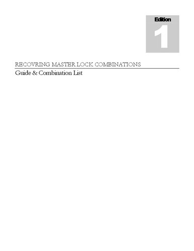 Recovering Master Lock Combinations: Guide & Combination List