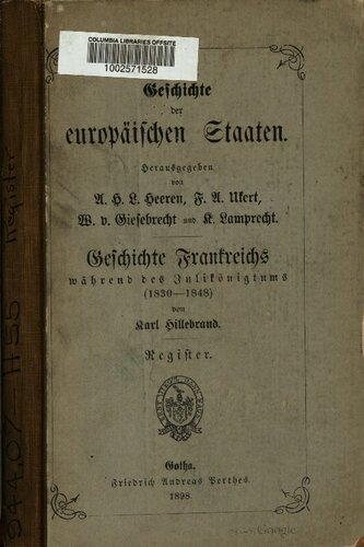Geschichte Frankreichs von der Thronbesteigung Louis Philipp's zum Falle Napoleon's III. / Register