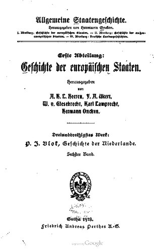 Geschichte der Niederlande / Bis 1795