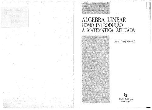 Álgebra Linear Como Introdução à Matemática Aplicada
