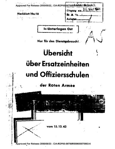 Oberkommando des Heeres, Generalstab des Heeres - Uebersicht ueber Ersatzeinheiten und Offiziersschulen der Roten Armee (1943)