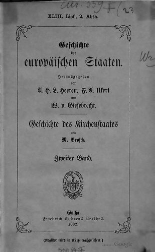 Geschichte des Kirchenstaates / Die Jahre 1700 bis 1870