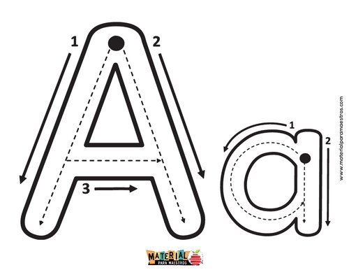 Trazo de las letras del abecedario para imprimir