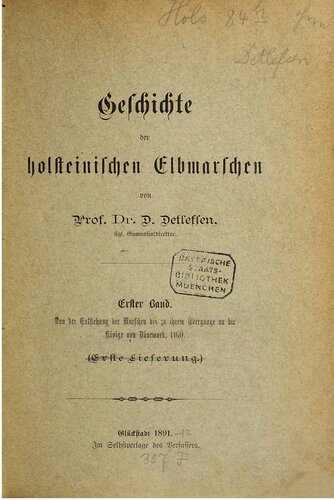 Von der Entstehung der Marschen bis zu ihrem Übergänge an die Könige von Dänemark, 1460