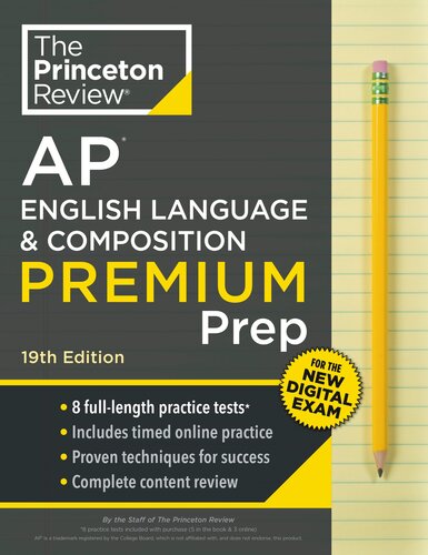 Princeton Review AP English Language & Composition Premium Prep, 1 : 8 Practice Tests + Digital Practice Online + Content Review