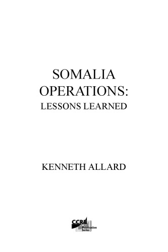 Somalia Operations: Lessons Learned