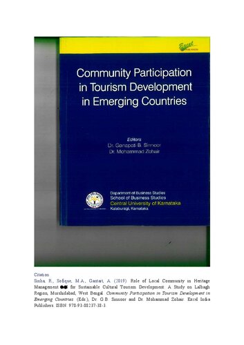 Role of Local Community in Heritage Management for Sustainable Cultural Tourism Development: A Study on Lalbagh Region, Murshidabad, West Bengal