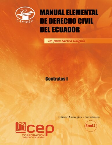 Manual Elemental de Derecho Civil Ecuatoriano: Contratos I