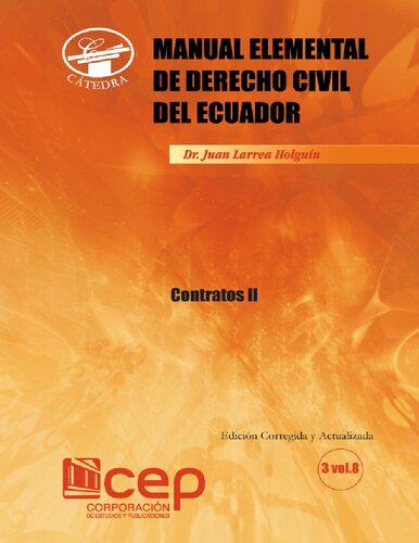 Manual Elemental de Derecho Civil Ecuatoriano: Contratos II