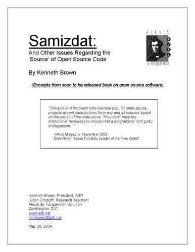 Samizdat: And Other Issues Regarding the 'Source' of Open Source Code