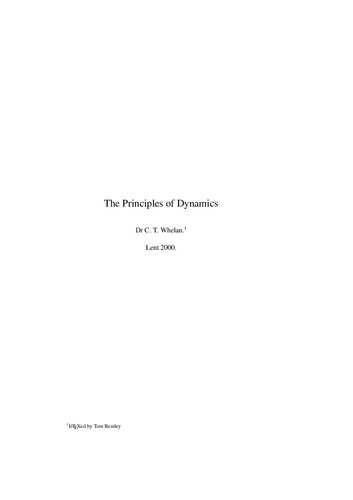 The Principles of Dynamics