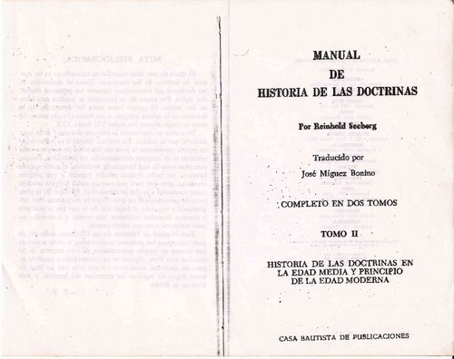 Manual de Historia de las Doctrinas. Libro II: Historia de las Doctrinas en la Edad Antigua y Principio de la Edad Moderna