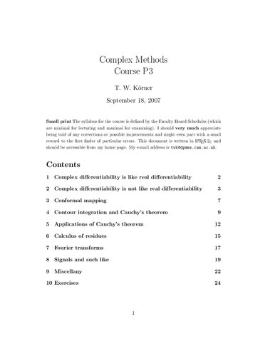 Complex Methods