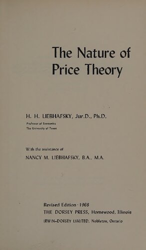 The nature of price theory