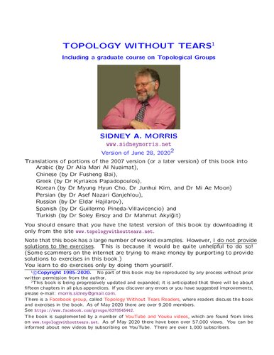 Topology Without Tears: Including a Graduate Course on Topological Groups