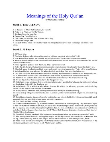 Meanings of the Holy Qur'an
