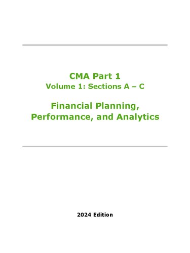 CMA Preparatory Program (2024 Edition), Part 1, Volume 1: Sections A – C