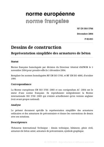 NF P 02 - Dessins de bâtiment et de génie civil