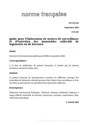 NF P 05 - Performances