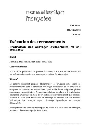 NF P11 - Fouilles, terrassement, étaiement, fondation