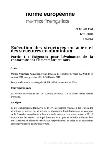 NF P22 - Structures métalliques