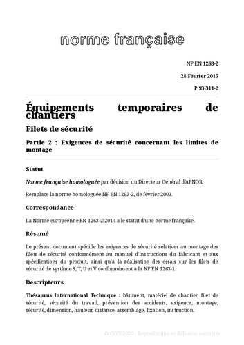 NF P93 - Equipement de chantier