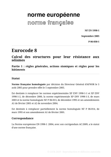 Eurocode 8 : Conception et dimensionnement des structures pour la résistance aux séismes