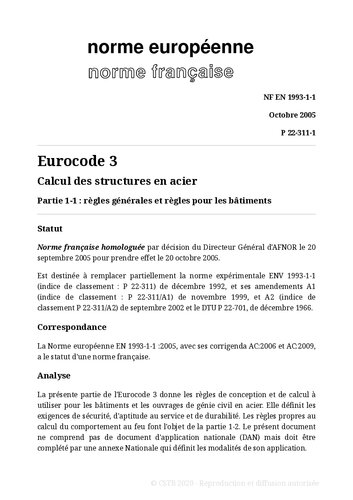 Eurocode 3 : Calcul des structures en acier