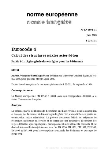 Eurocode 4 : Calcul des structures mixtes acier-béton