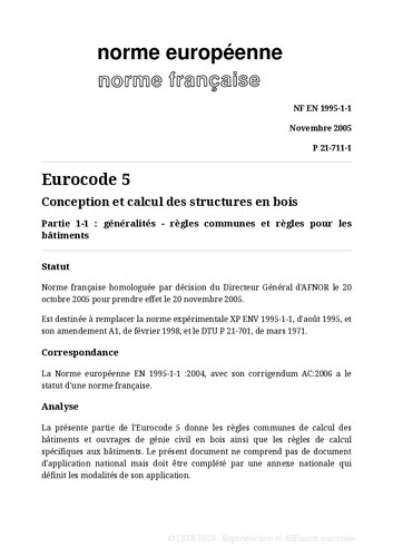 Eurocode 5 : Calcul des structures en bois
