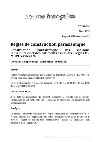 NF Construction parasismique