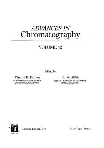 Advances in Chromatography: Volume 42