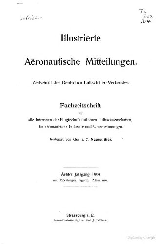 Illustrierte Aeronautische Mitteilungen. Zeitschrift des Deutschen Luftschiffer-Verbandes
