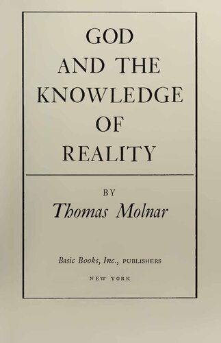 God and the Knowledge of Reality