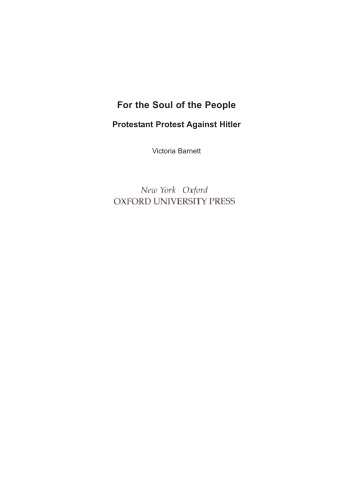 For the Soul of the People: Protestant Protest Against Hitler