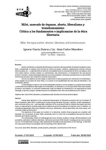 Milei, mercado de órganos, aborto, liberalismo y transhumanismoCrítica a los fundamentos e implicancias de la ética libertaria