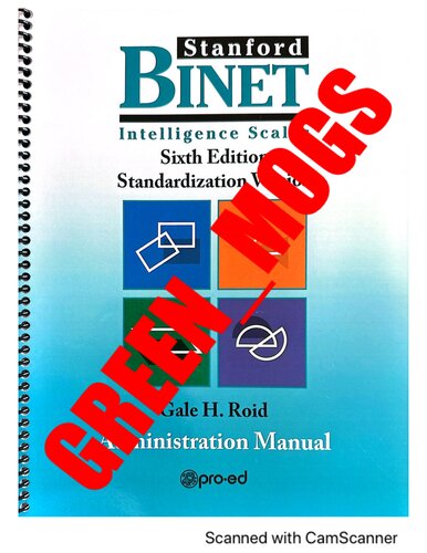 Stanford Binet Sixth Edition (SB-6) Green Administration Manual