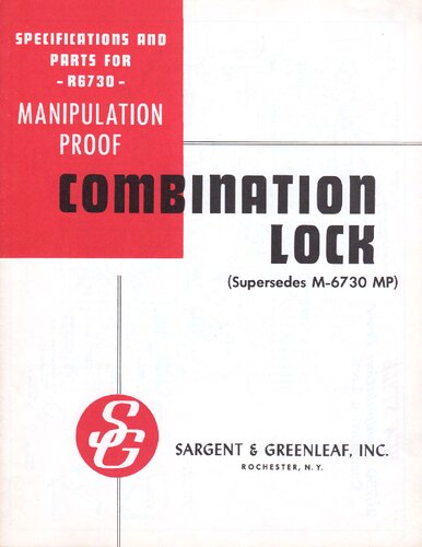 Specifications and Parts for the S&G R6730MP Combination Lock