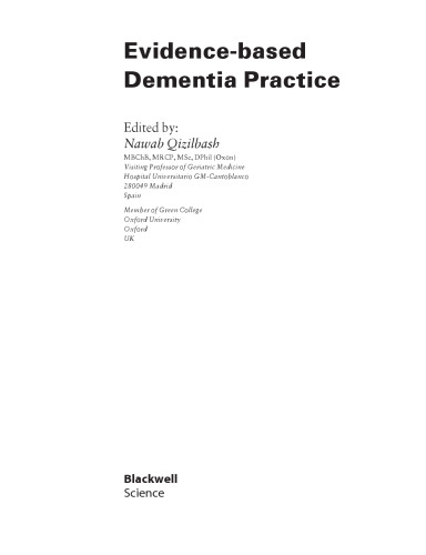 Evidence-Based Dementia Practice