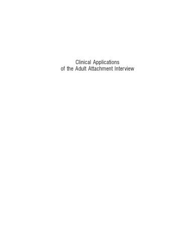 Clinical Applications of the Adult Attachment Interview
