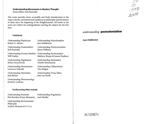 Understanding Postcolonialism (Understanding Movements in Modern Thought)