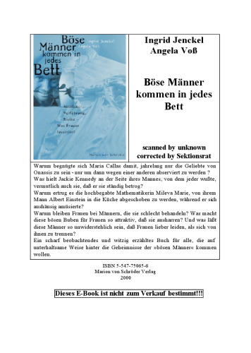 Bose Manner kommen in jedes Bett. Abenteuer, Verfuhrung, Risiko. Was Frauen fasziniert  GERMAN