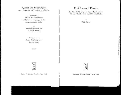 Erzählen nachh Darwin_Die Krise der Teleologie im literarischen Realismus: Friedrich Theodor Vischer und Gottfried Keller