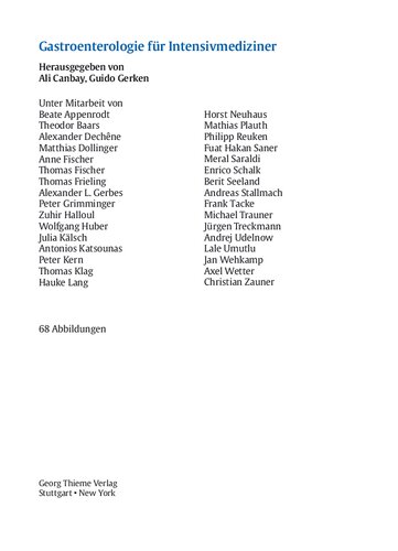 Gastroenterologie für Intensivmediziner